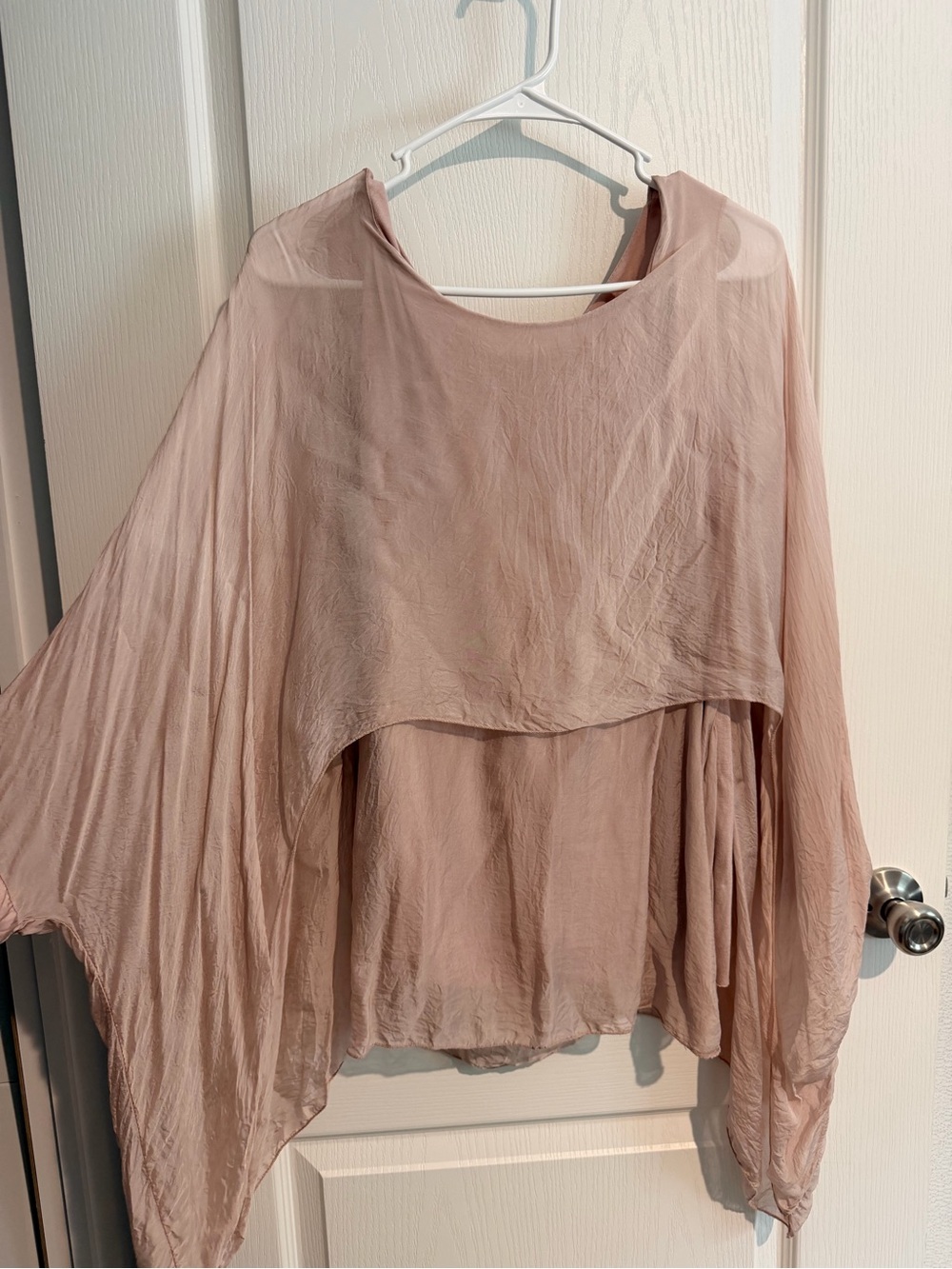 Women's Lightweight Sheer Layered Blouse - Blush Pink